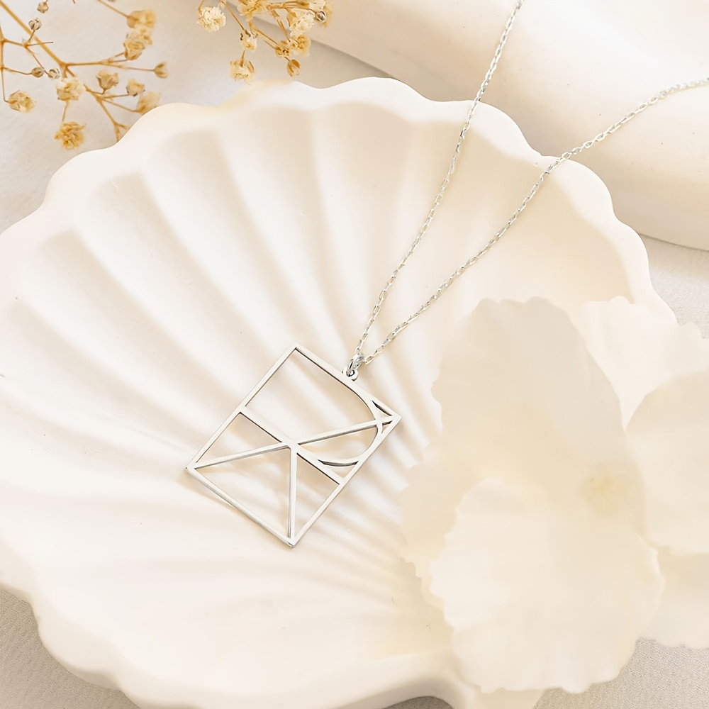 Personalized Geometric Patchwork Letter Necklace, 18K Gold Plated